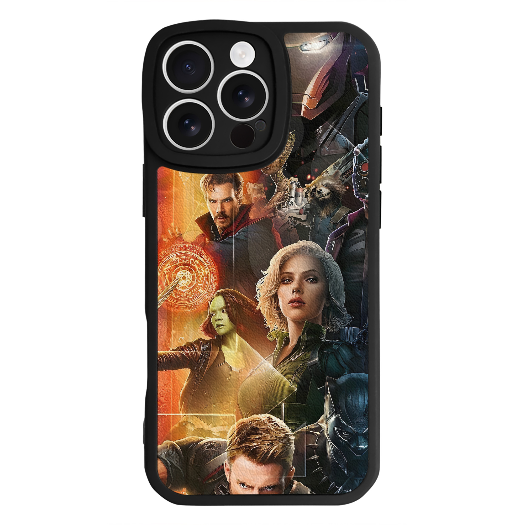 （画像用） アベンジャーズ The Avengers 【iPhone 16シリーズ対応】シリコンスマホケース（レザー調） 材質：シリコン